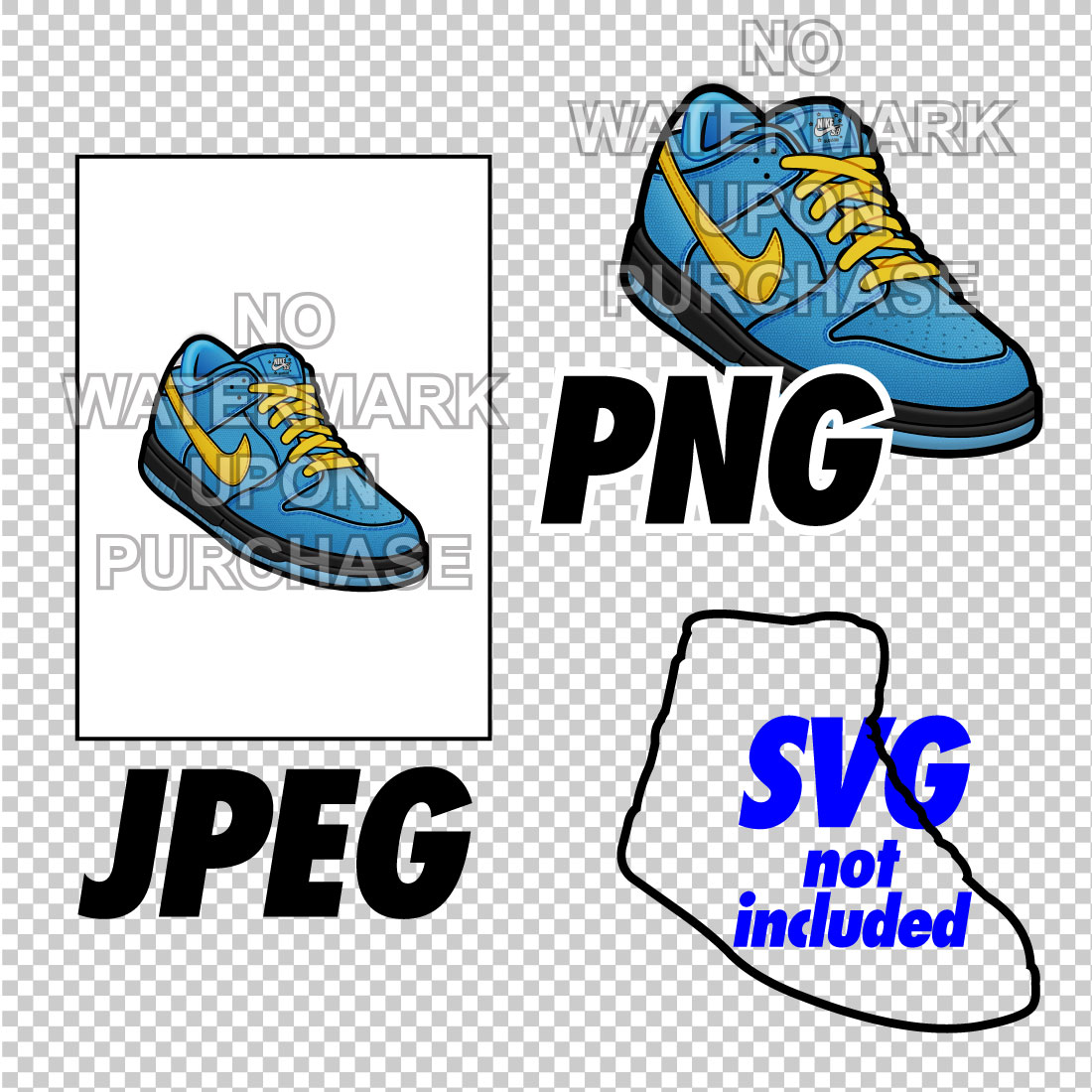 Dunk Low Powerpuff Girls Bubbles JPEG PNG Sneaker Art Right & Left Shoe Bundle preview image.
