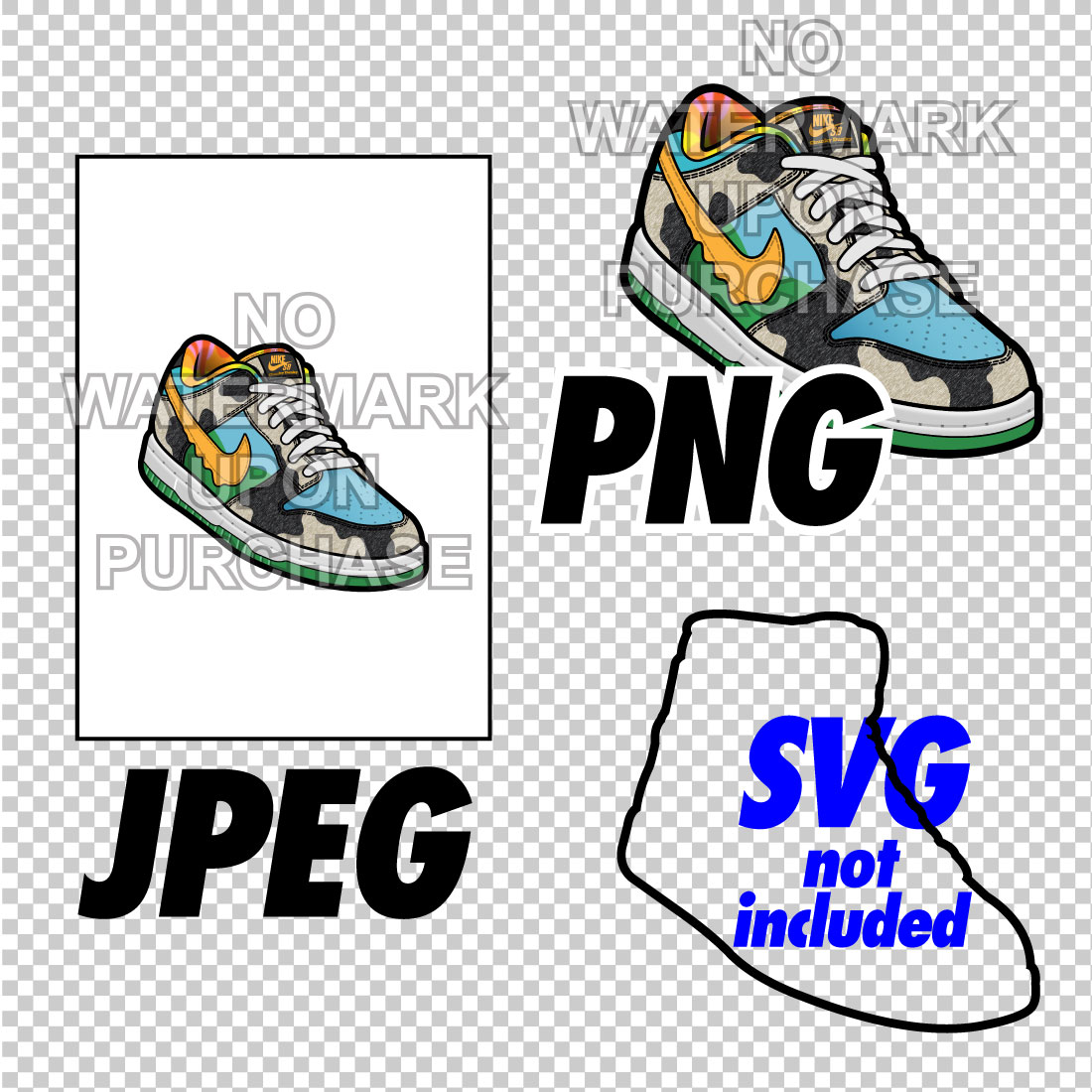 Dunk Low Chunky Dunky JPEG PNG Sneaker Art Right & Left Shoe Bundle preview image.