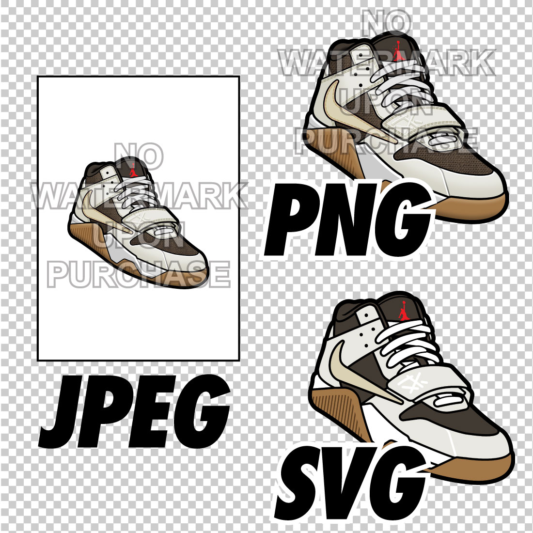 Jumpman Jack Sail JPEG PNG SVG right & left shoe bundle preview image.