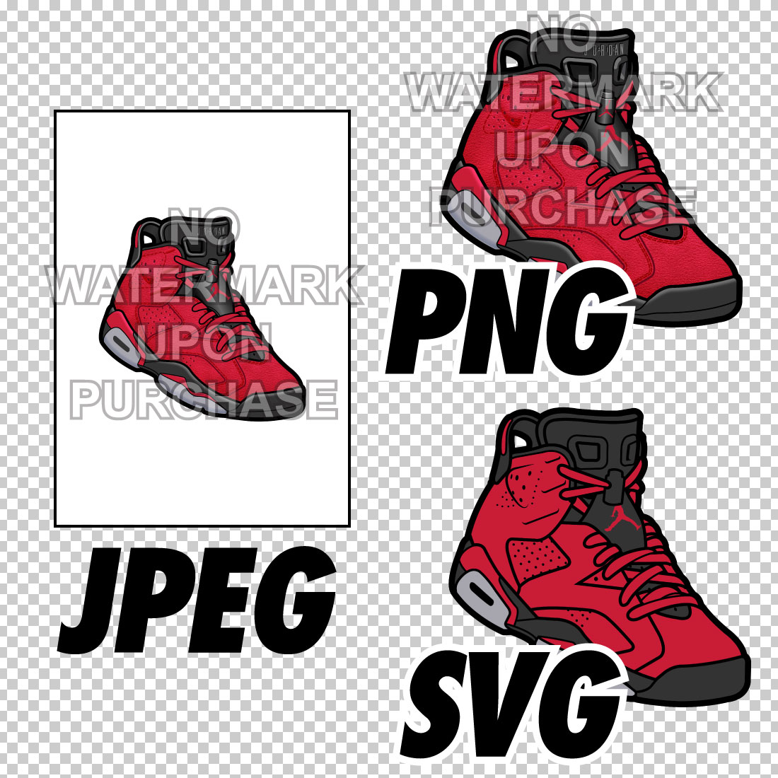 Air Jordan 6 Toro JPEG PNG SVG right & left shoe bundle preview image.