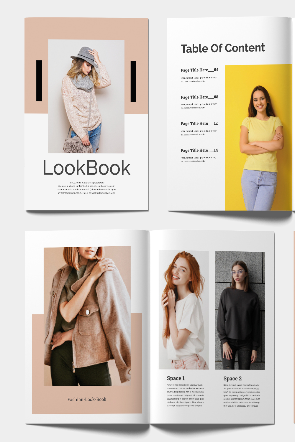 Look Book Magazine Template pinterest preview image.