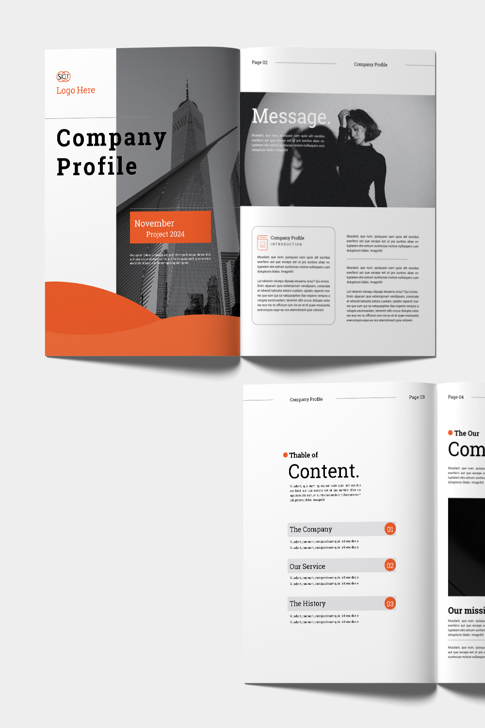 Company Profile Template pinterest preview image.