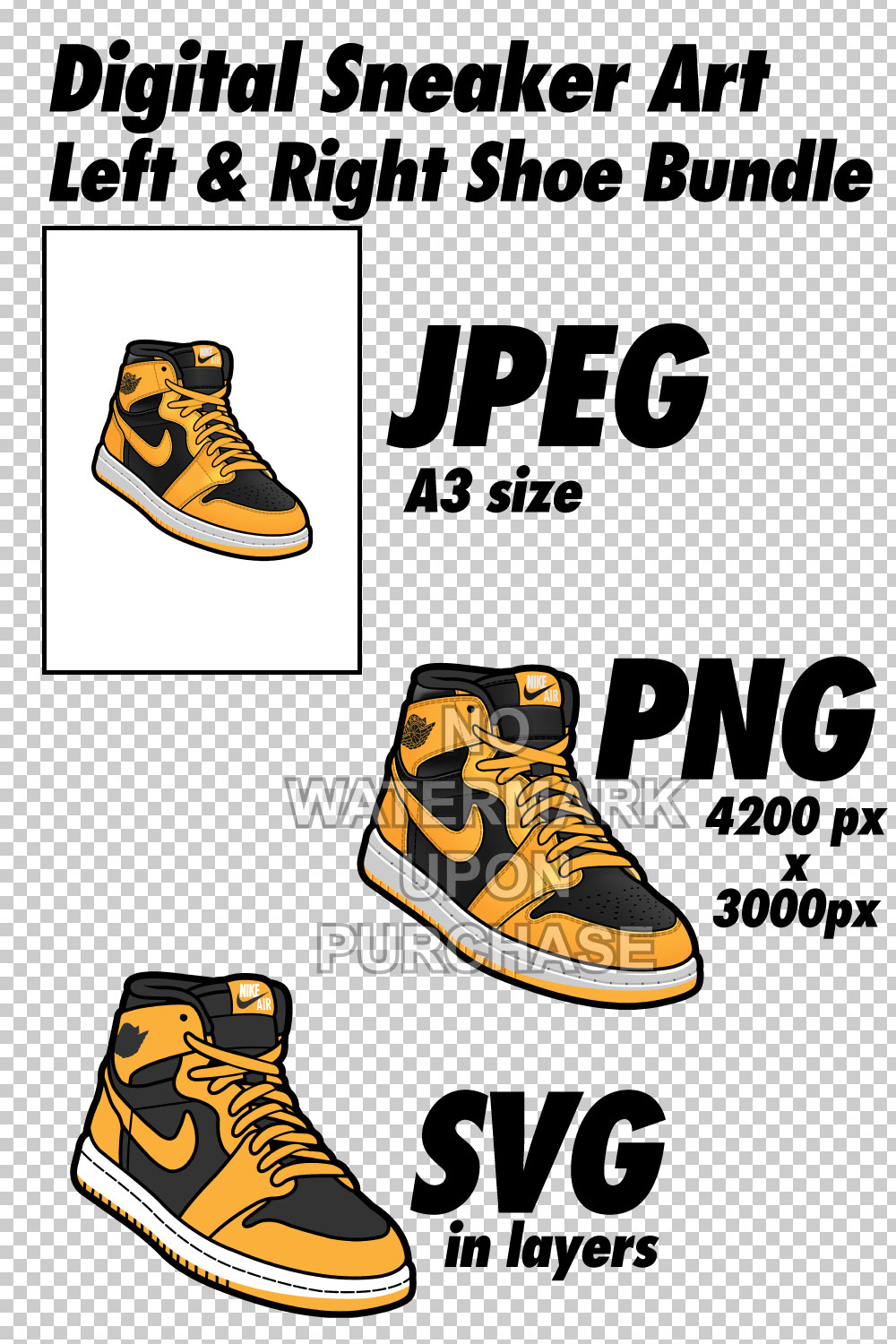 Air Jordan 1 Pollen JPEG PNG SVG right & left shoe bundle pinterest preview image.