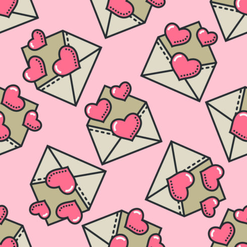 Valentine Seamless Patterns cover image.