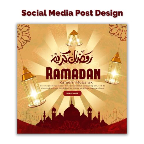 Ramzan Mubarak Social Media Banner Design Template cover image.