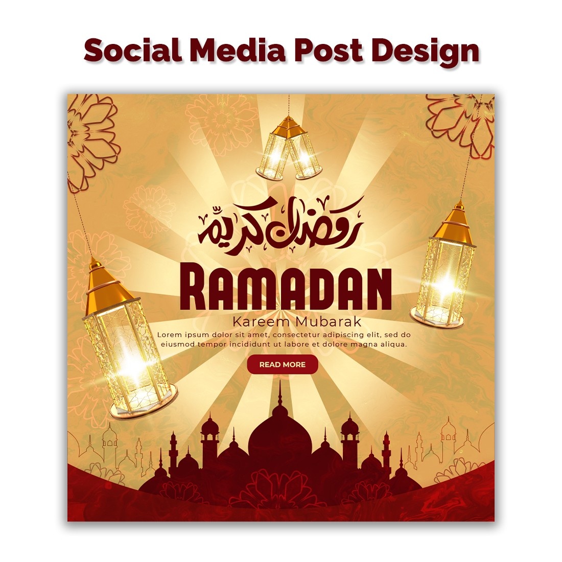 Ramzan Mubarak Social Media Banner Design Template cover image.