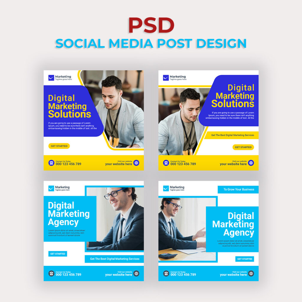 Digital Marketing Social Media Banner and Instagram Post Design ...