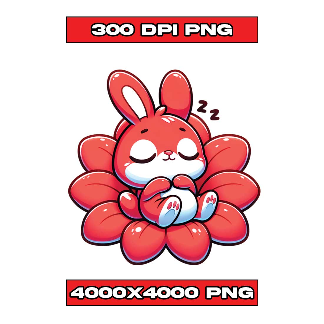 Cute Rabbit resting Sticker preview image.