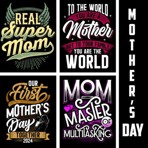 Mother's day t shirt design bundle with 10 premium quality designs cover image.