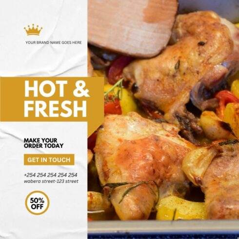 1 Instagram sized Canva Chicken Fas Food Design Template Bundle – $4 cover image.