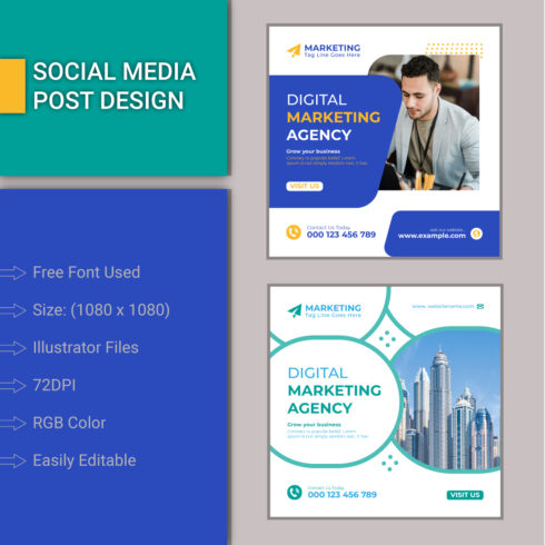 Social Media Posts Design Templates cover image.
