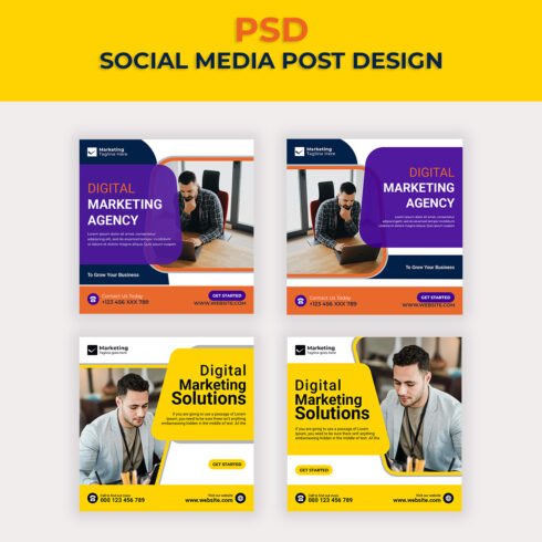 Digital Marketing Agency Social Media Posts Design Template cover image.