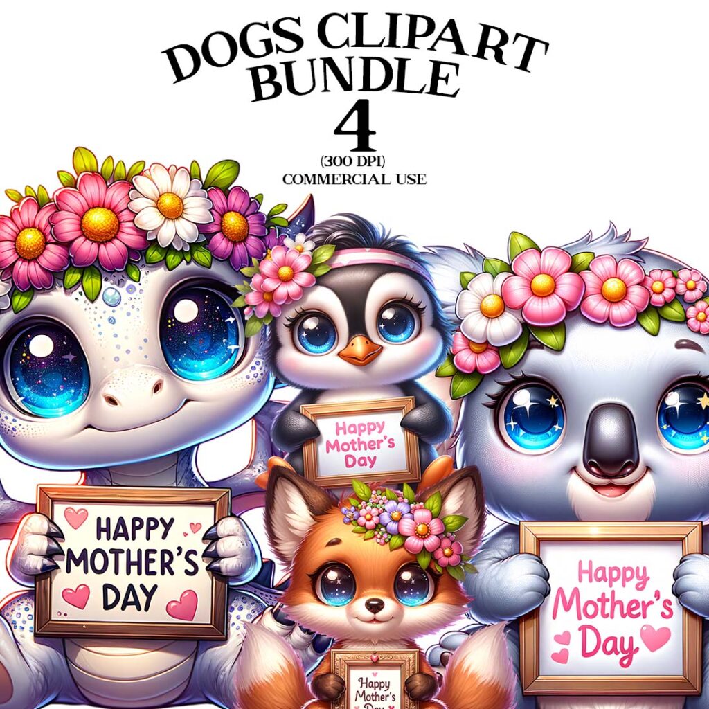 Mothers Day Animals Clipart Bundle | Clipart Bundle - MasterBundles