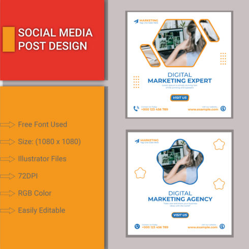 Digital marketing, social media posts and Instagram Template Design  cover image.