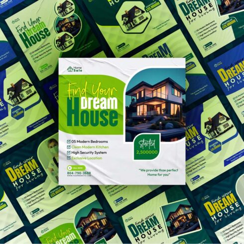 Home Sale Construction Company Social Media Promotion Template cover image.