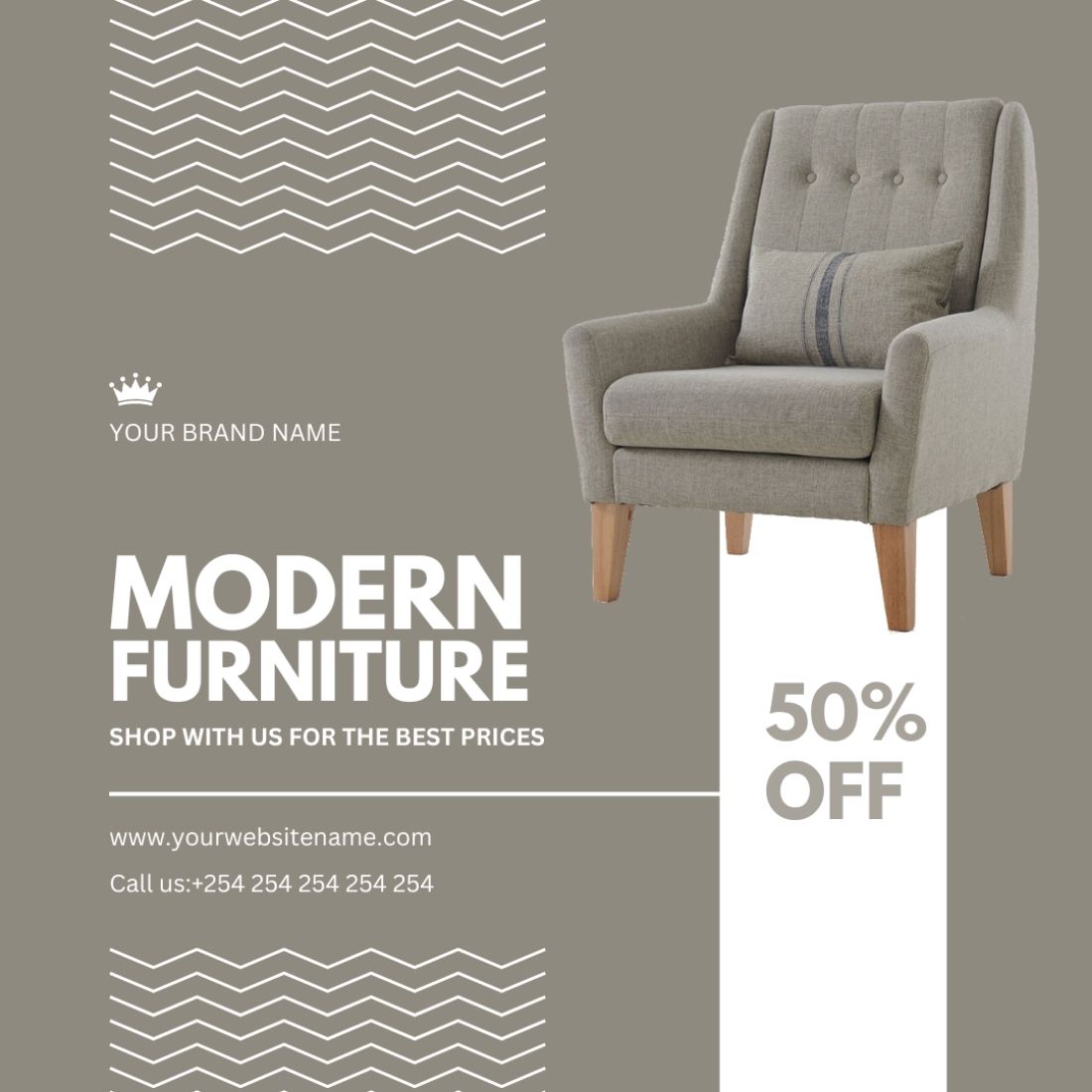 1 Instagram sized Canva Modern Furniture Design Template Bundle – $4 cover image.