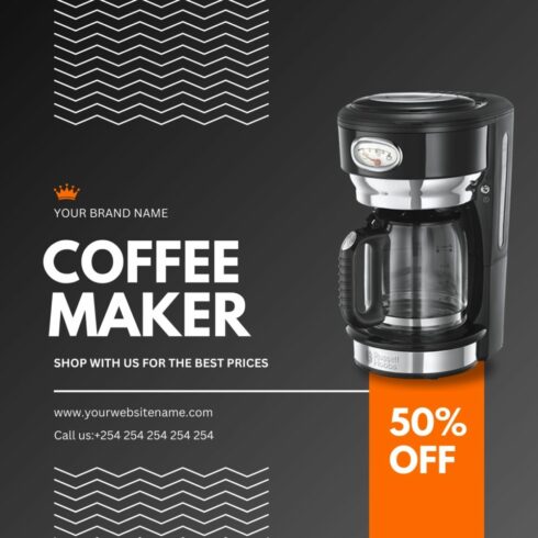 1 Instagram sized Canva Coffee Maker Sale Design Template Bundle – $4 cover image.