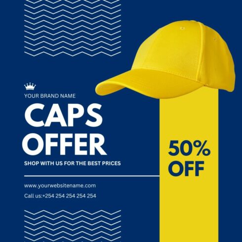 1 Instagram sized Canva Caps Offer Sale Design Template Bundle – $4 cover image.