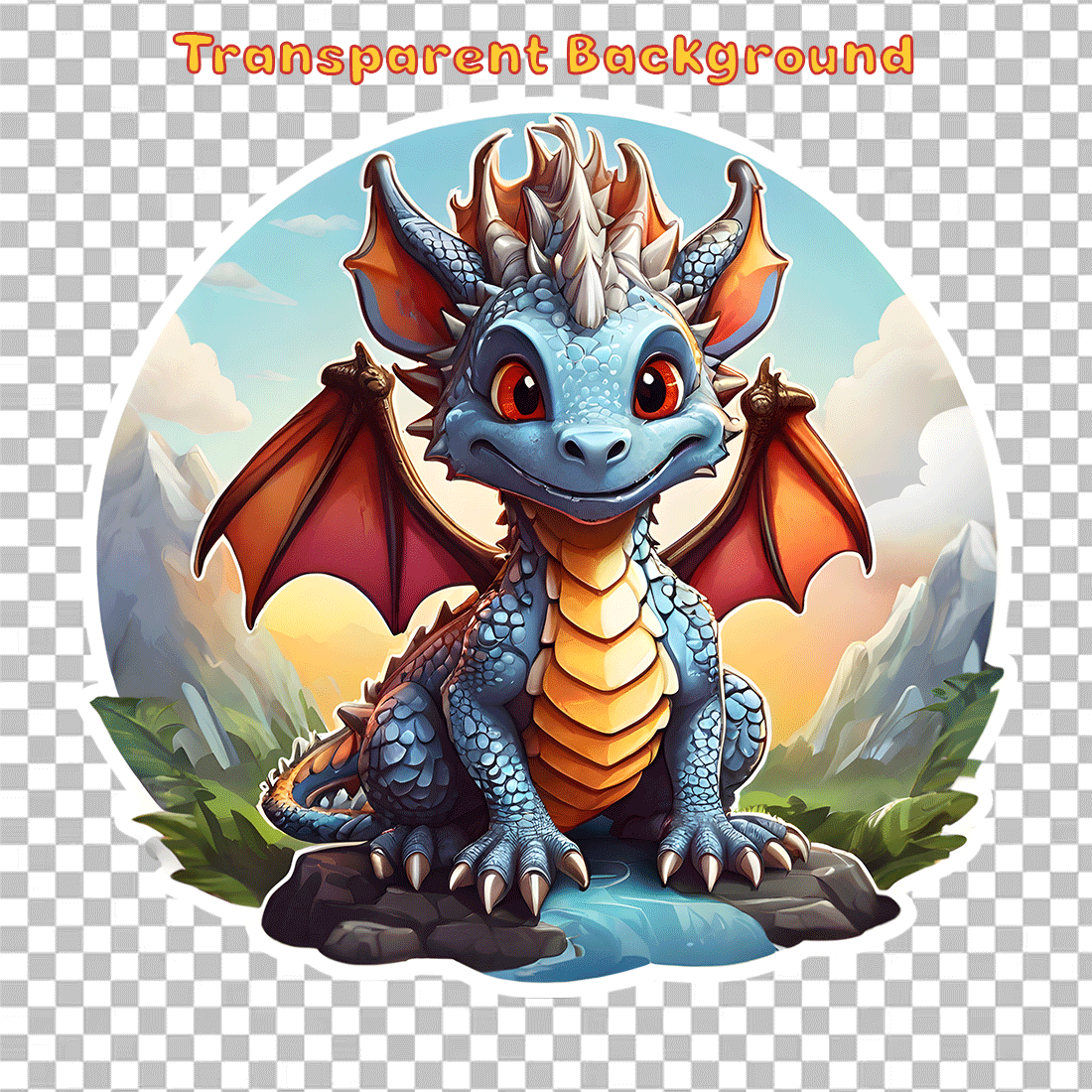 Cute Dragon Stickers 4 PNG preview image.