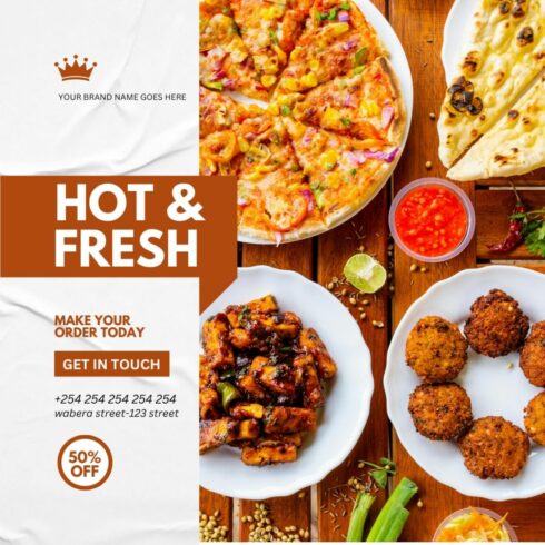 1 Instagram sized Canva Pizza Restaurant Design Template Bundle – $4 cover image.