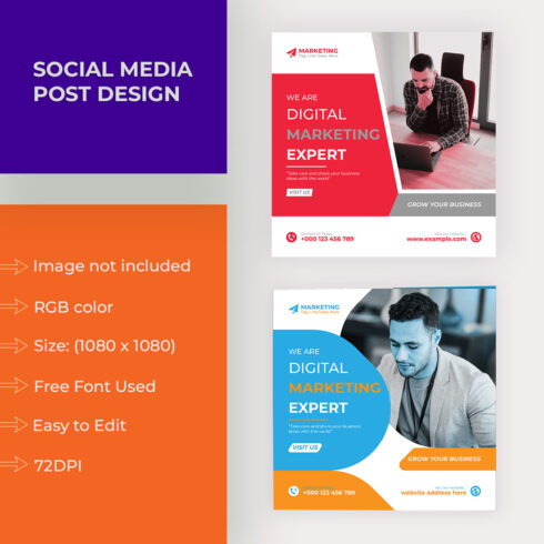 Digital marketing, Social Media Post cover image.