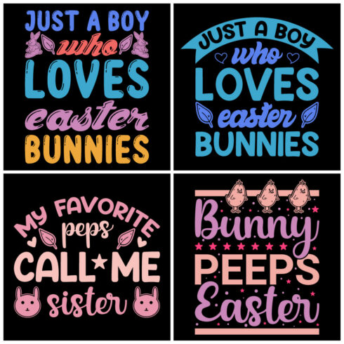 Premium Easter Sunday Typography And Graphics T Shirt Design Bundle cover image.