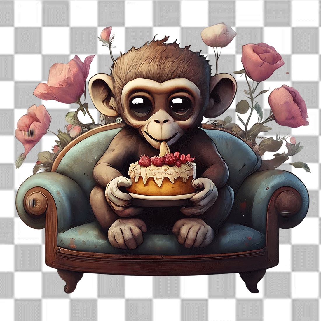 Monkey's Birthday Clipart preview image.