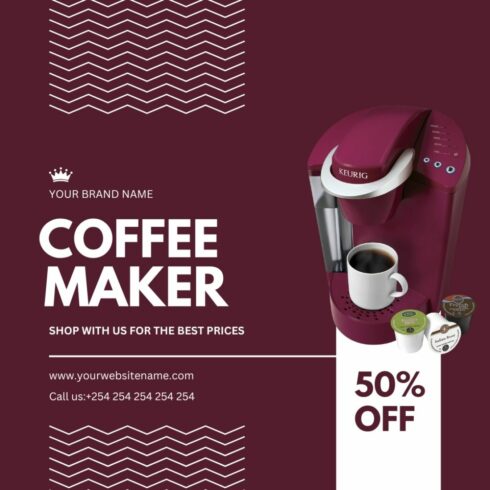 1 Instagram sized Canva Coffee Maker Design Template Bundle – $4 cover image.