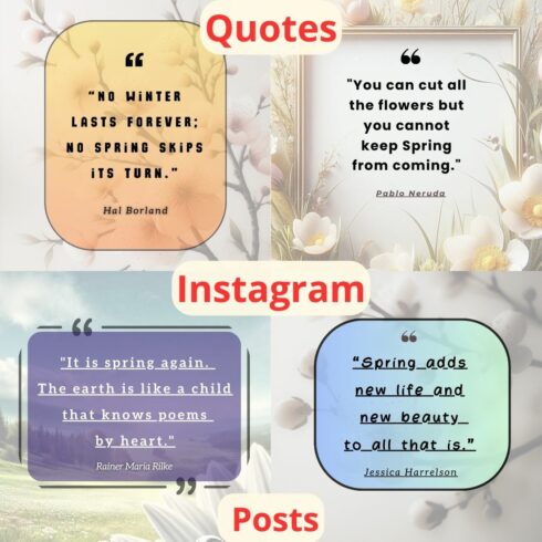Quotes Instagram Posts Set Of Quotes About Spring For Instagram Posts cover image.