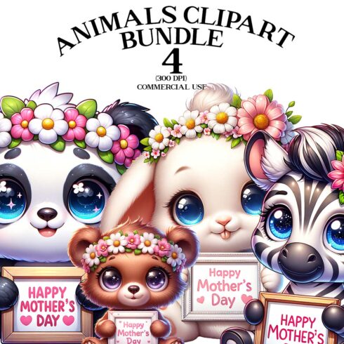 Mothers Day Animals Clipart Bundle | Clipart Bundle cover image.