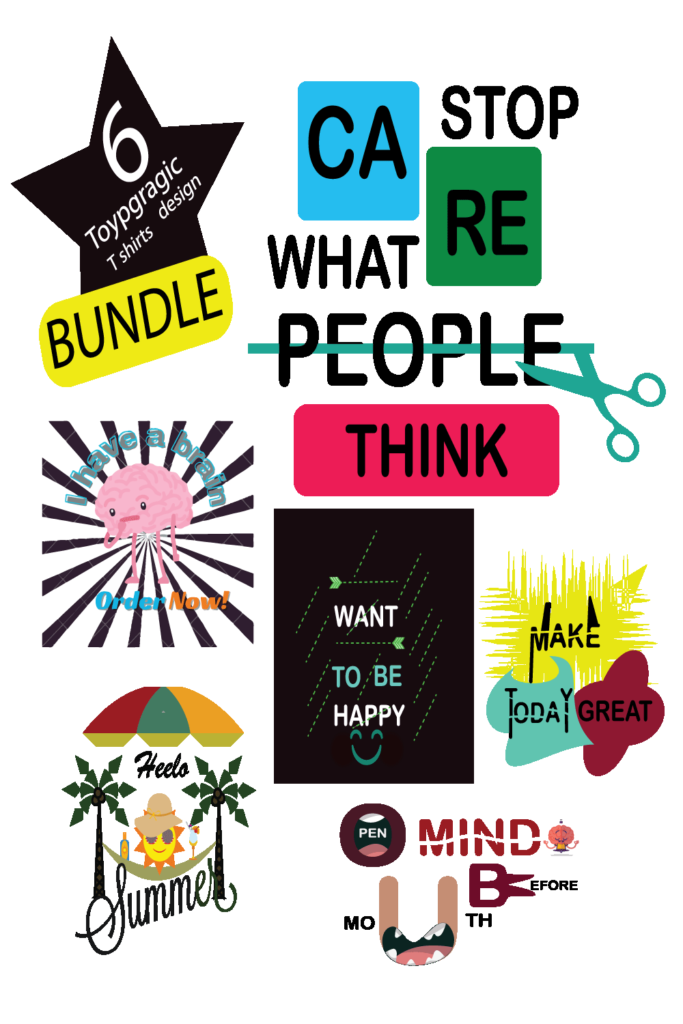 6 Typographic T Shirt Design Bundle Masterbundles