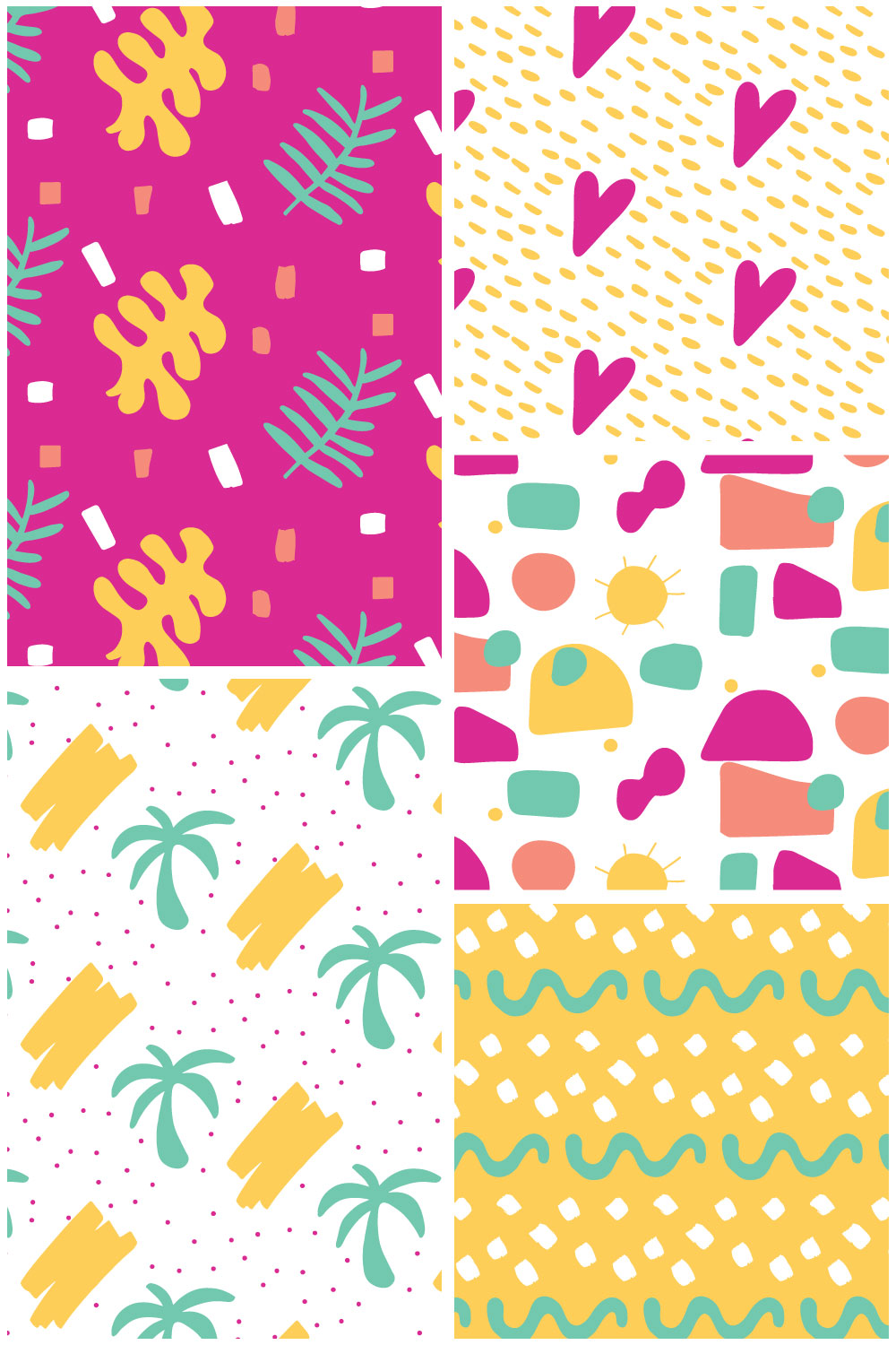 Summer Seamless Patterns pinterest preview image.