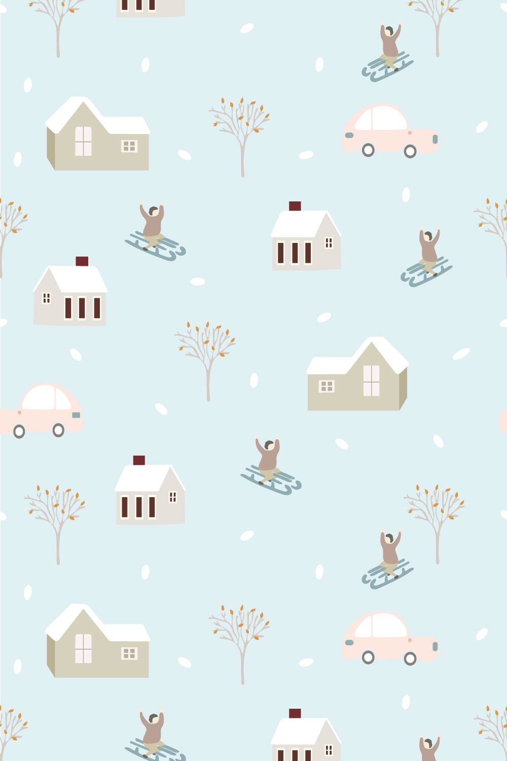 Winter Holiday Seamless Pattern pinterest preview image.