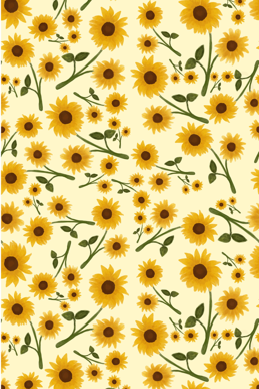 Sunflower Seamless Pattern pinterest preview image.