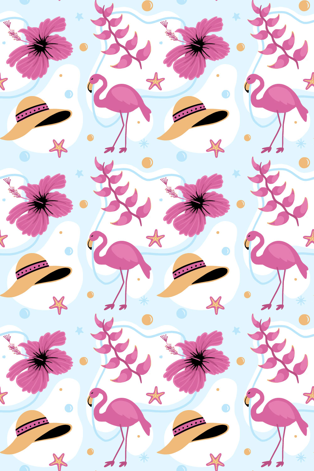 Tropical Seamless Pattern pinterest preview image.