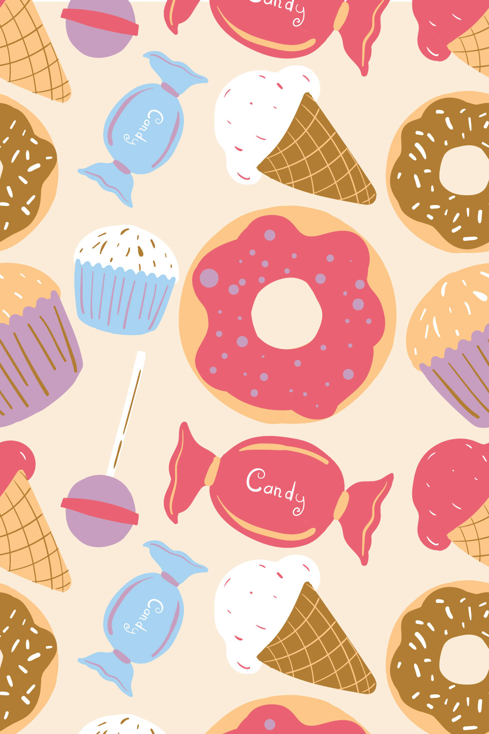 Snack Seamless Pattern pinterest preview image.