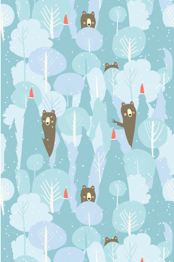 Seamless Vector Winter Forest Pattern Christmas - MasterBundles