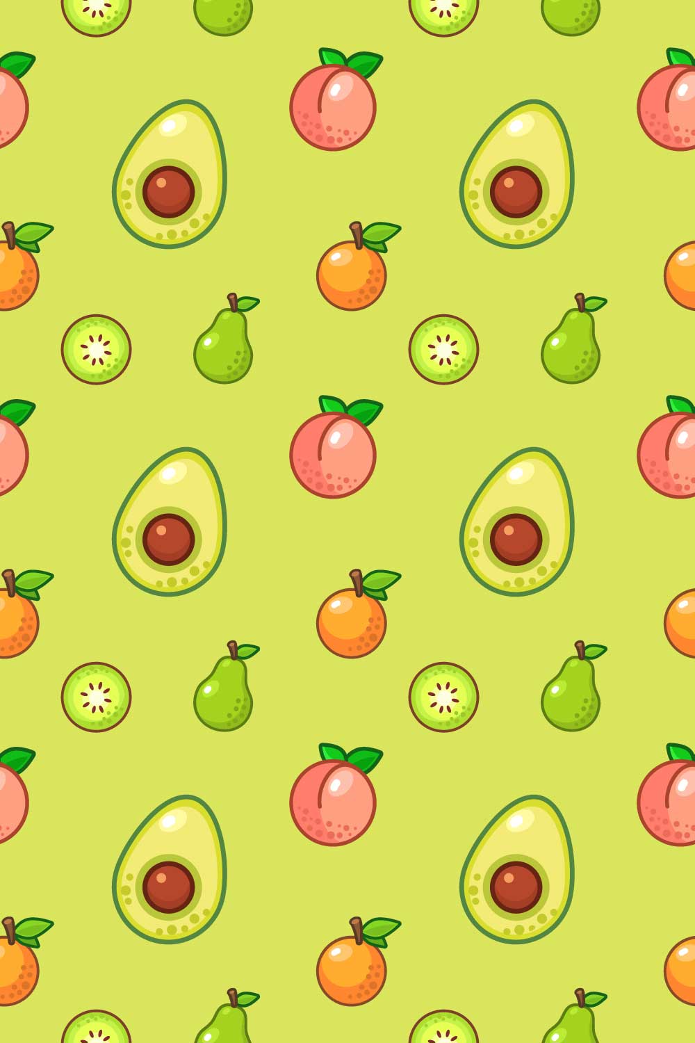 Starring Avocado Seamless Pattern pinterest preview image.