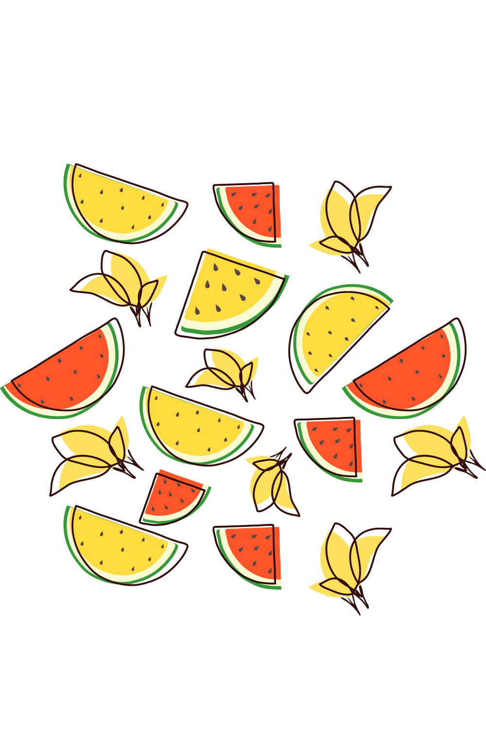 Watermelon Seamless Pattern pinterest preview image.