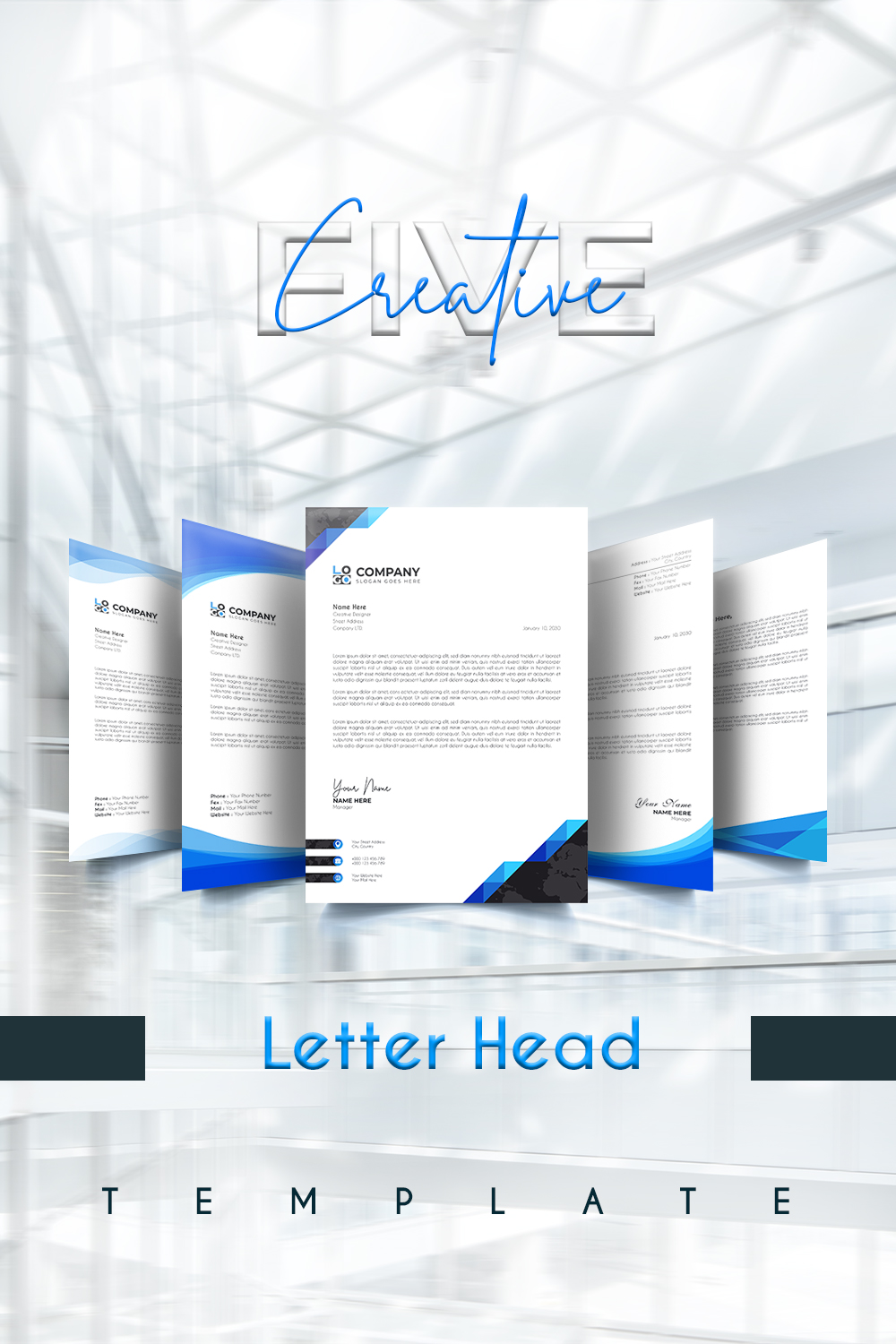 Professional corporate business letter head template pinterest preview image.