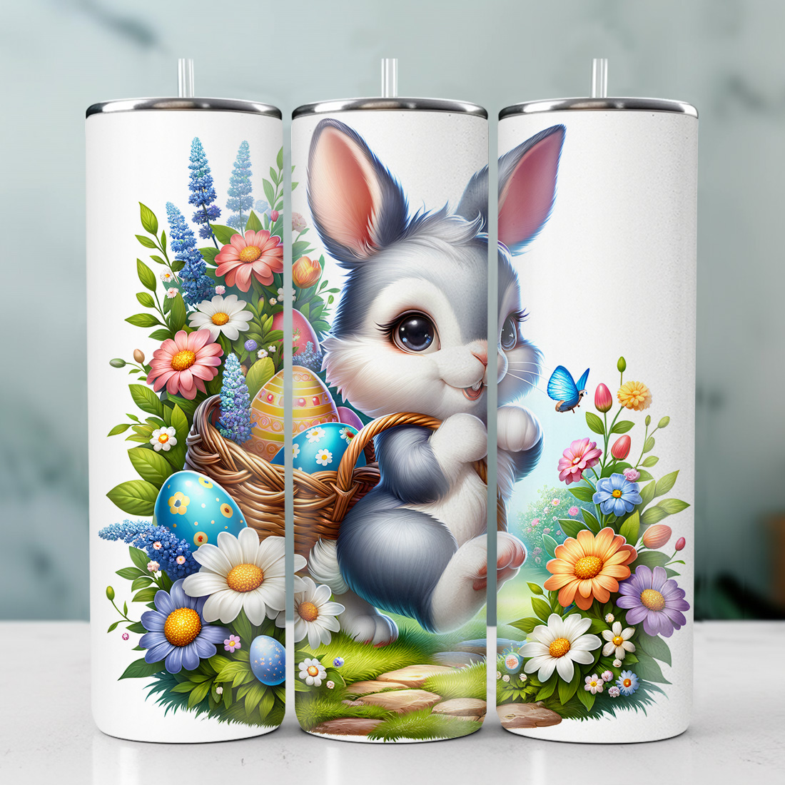 Rabbit Tumbler Wrap | 20oz Tumbler | Tumbler PNG cover image.