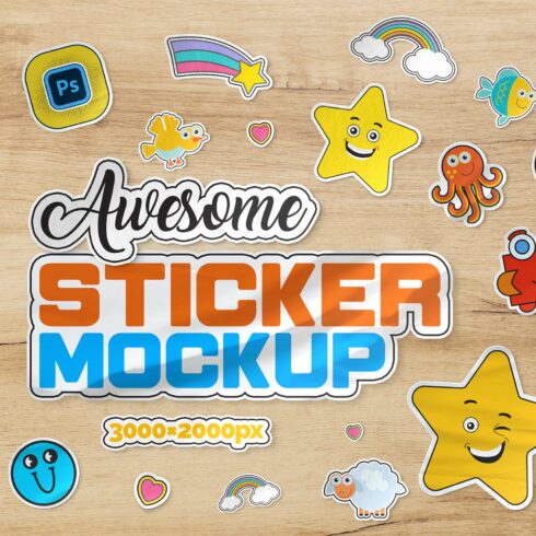 Sticker Mockup cover image.