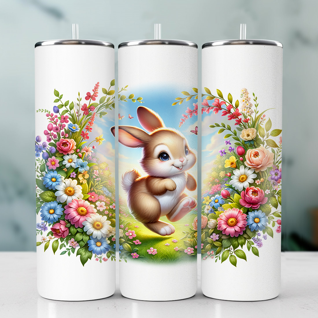 Rabbit Tumbler Wrap | 20oz Tumbler | Tumbler PNG cover image.