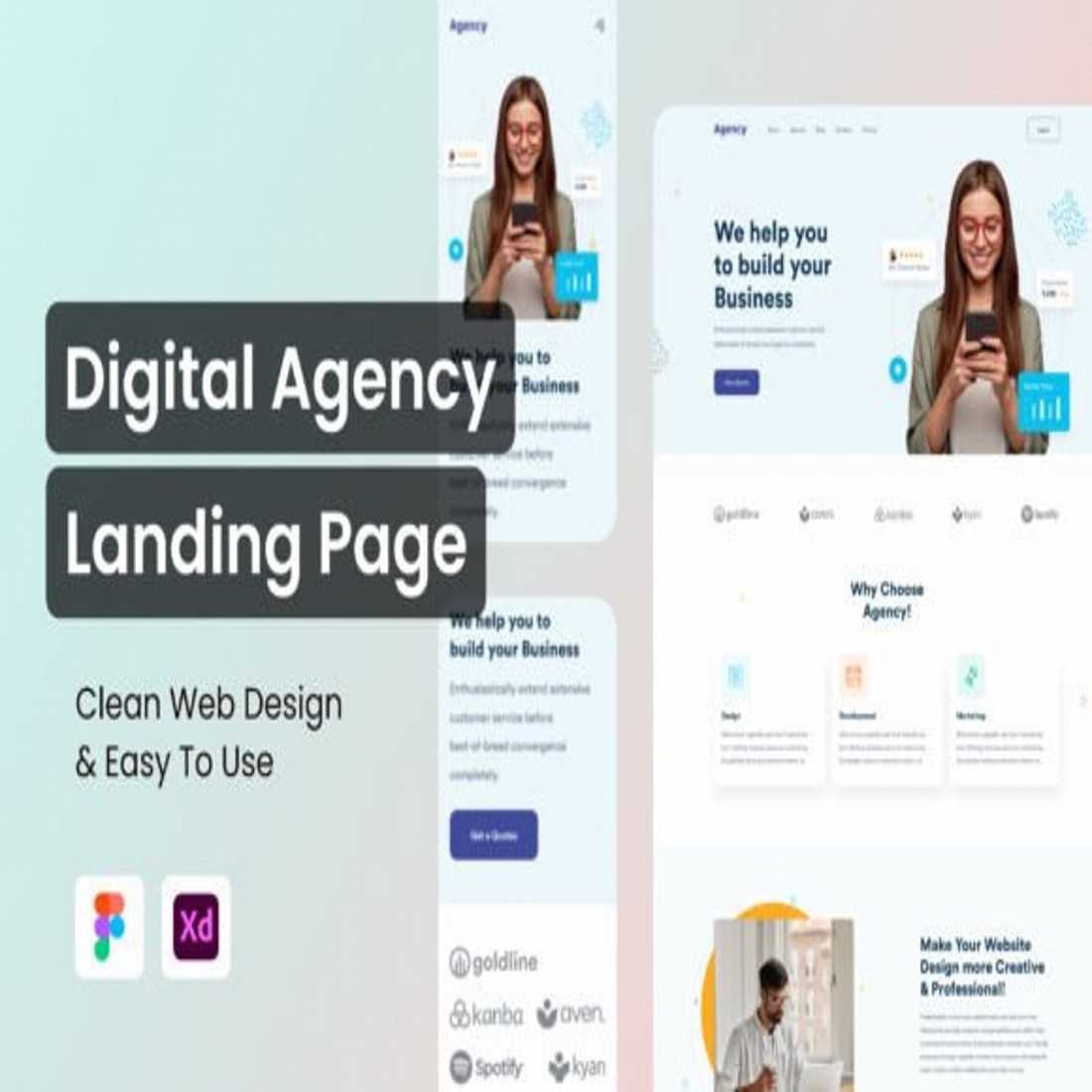 Digital Agency Web Landing Page preview image.