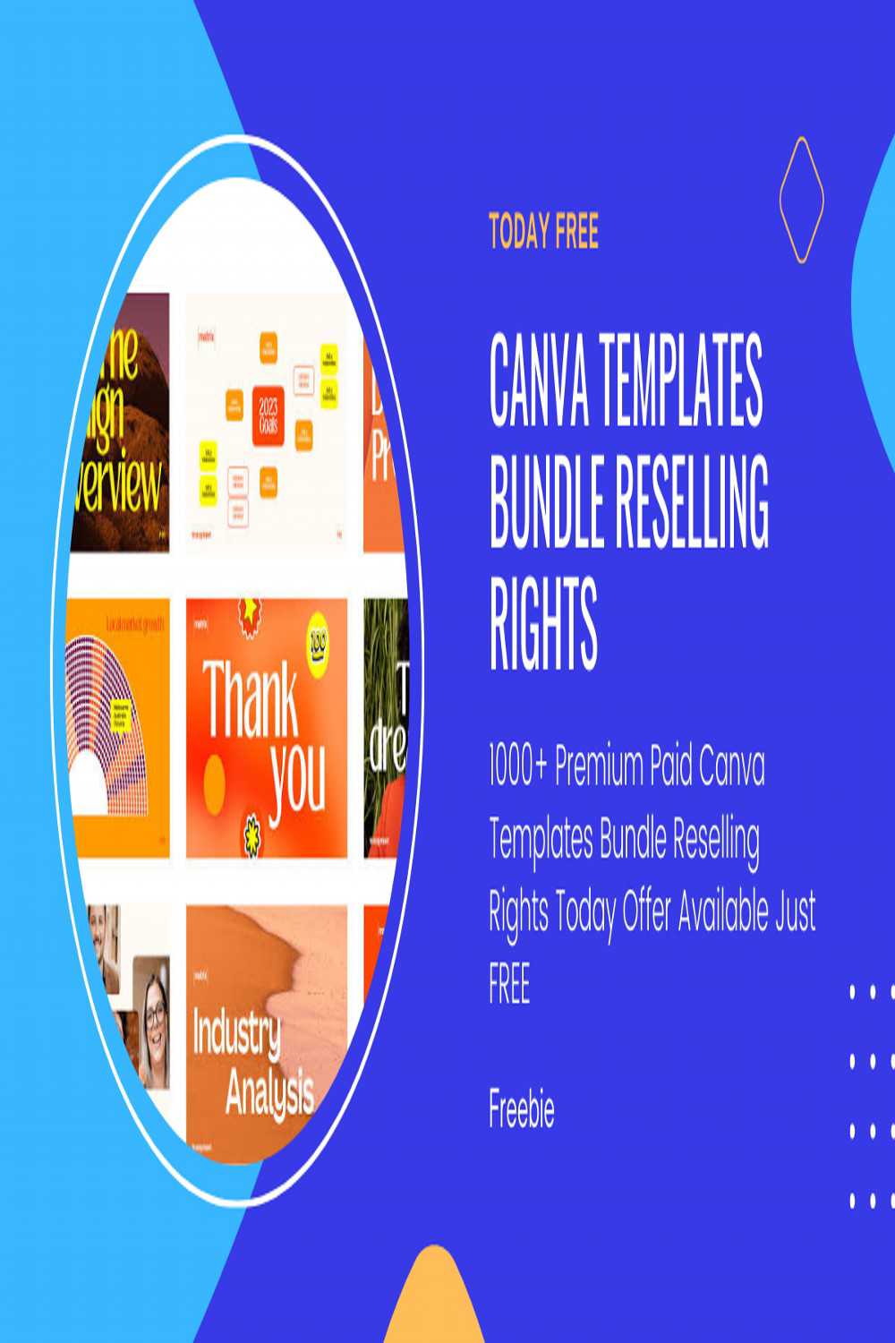 1000+ CANVA Templates Bundle Reselling Rights pinterest preview image.
