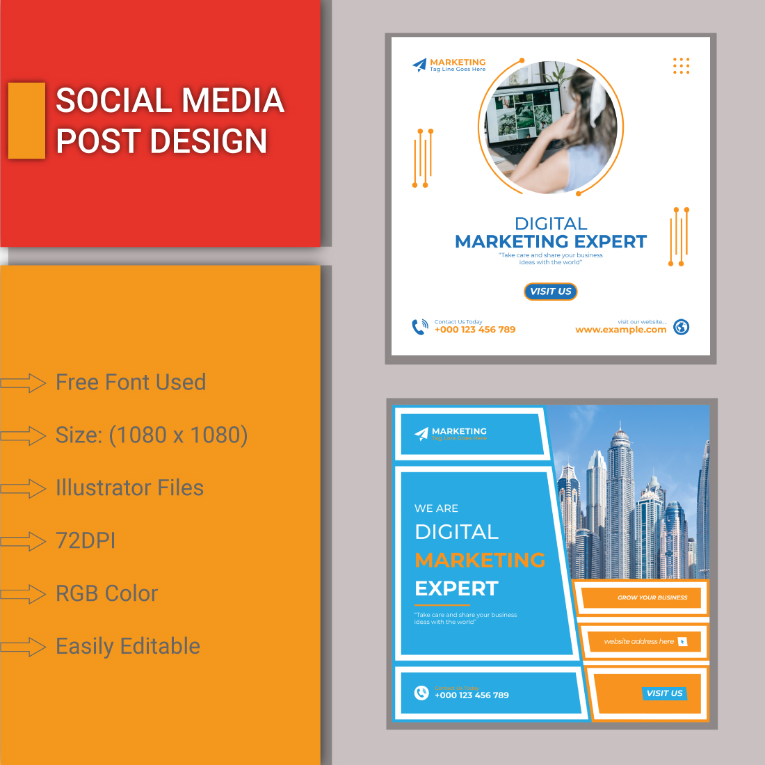 Digital marketing, social media posts and Instagram Template Design  preview image.