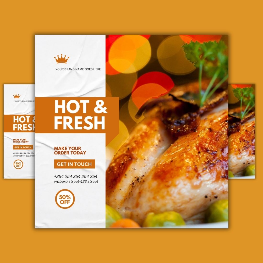 1 Instagram sized Canva Chicken Fry Sale Design Template Bundle – $4 preview image.