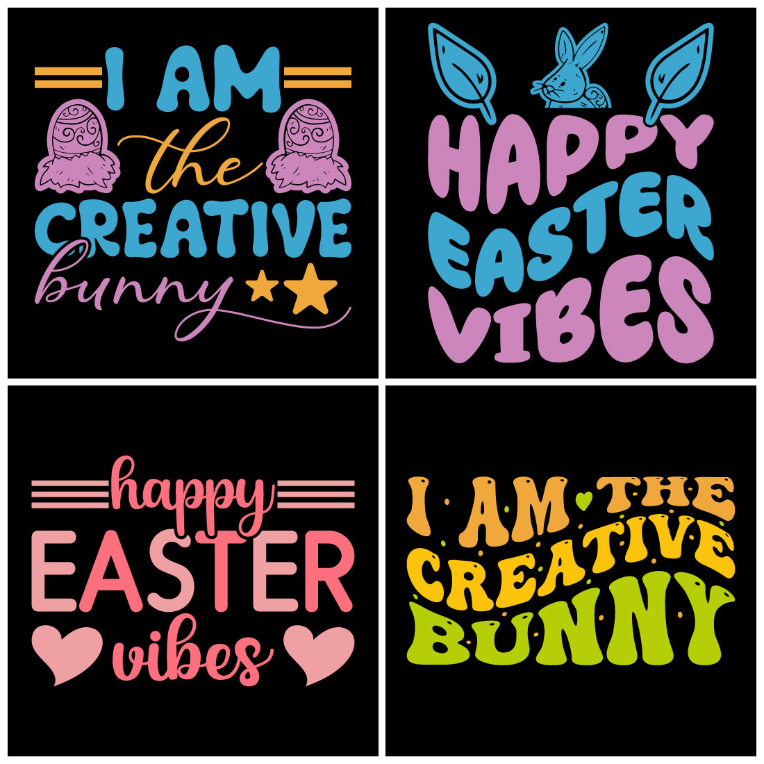 Premium Easter Sunday Typography And Graphics T Shirt Design Bundle preview image.