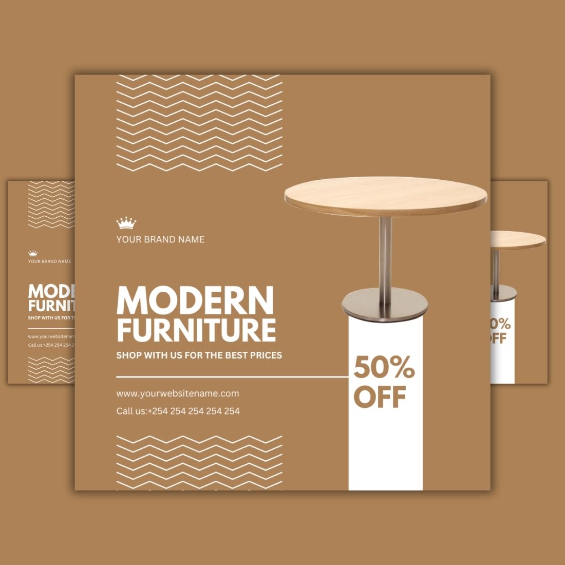 1 Instagram sized Canva Modern Furniture Design Template Bundle – $4 preview image.