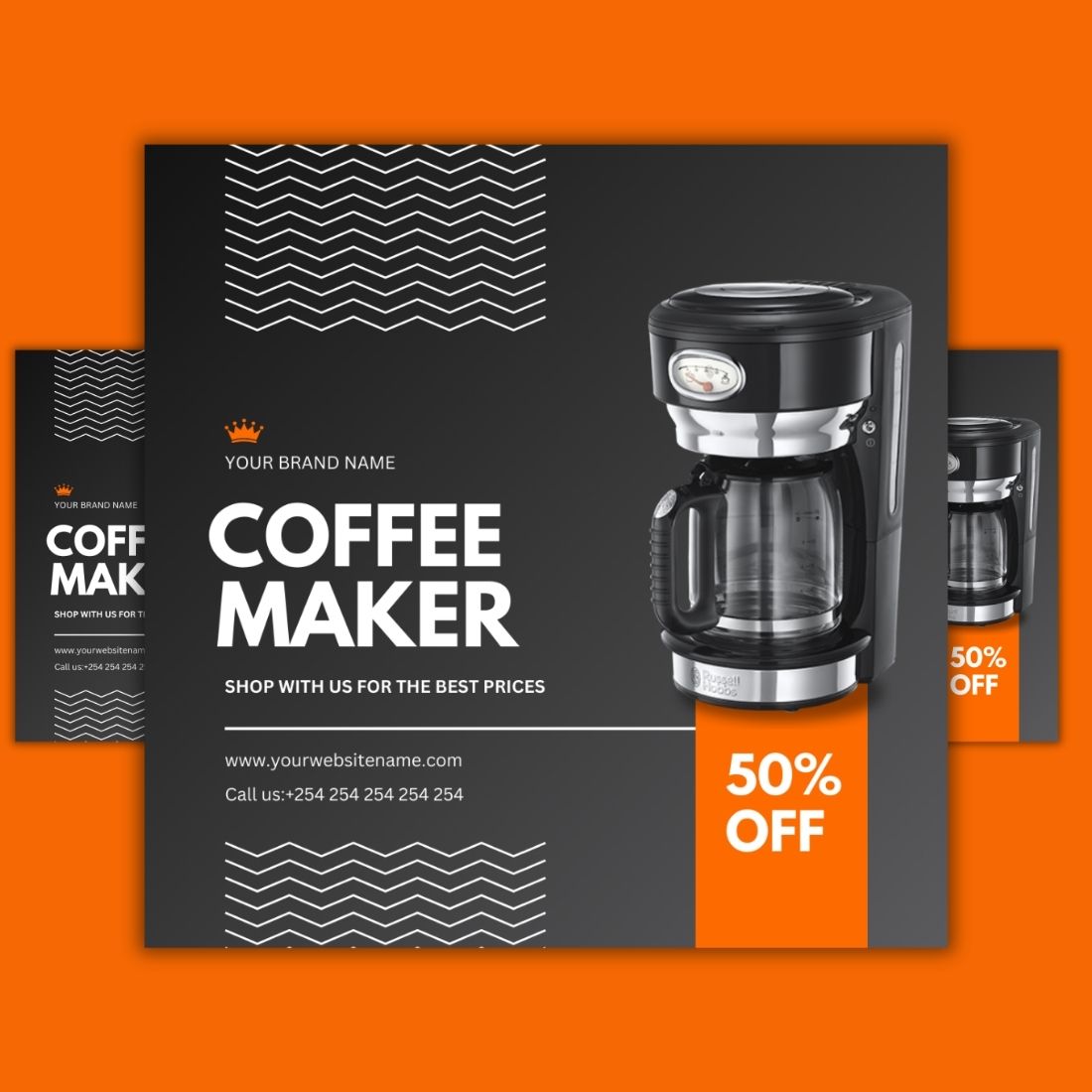 1 Instagram sized Canva Coffee Maker Sale Design Template Bundle – $4 preview image.